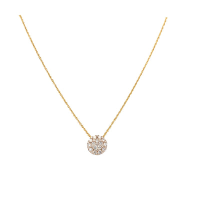 Diamond Cluster Pendant in Yellow Gold by Allison Kaufman Co.