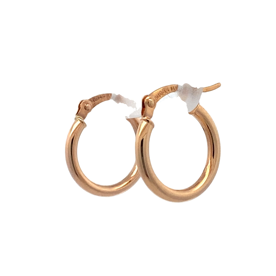 Small Tube Hoops in Rose Gold