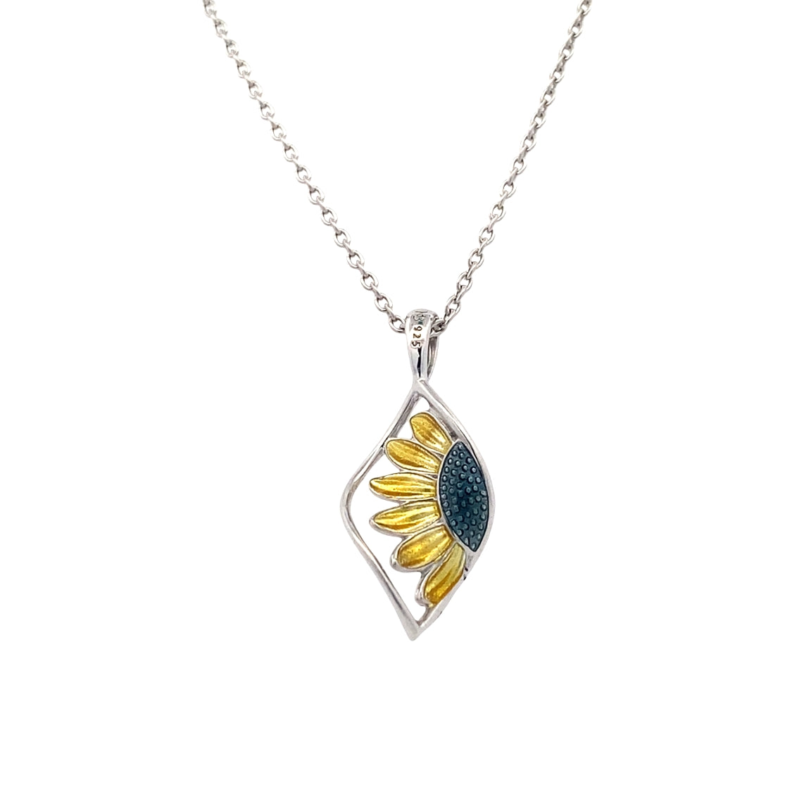 Sunflower Twist Pendant in Sterling Silver by Nicole Barr