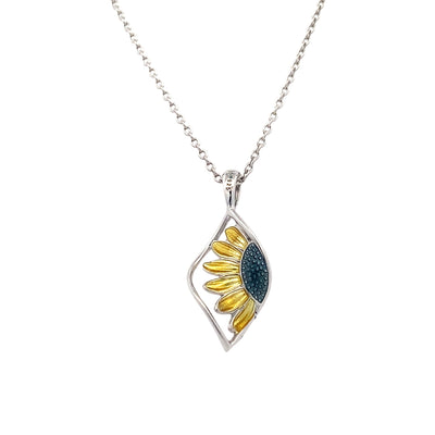 Sunflower Twist Pendant in Sterling Silver by Nicole Barr