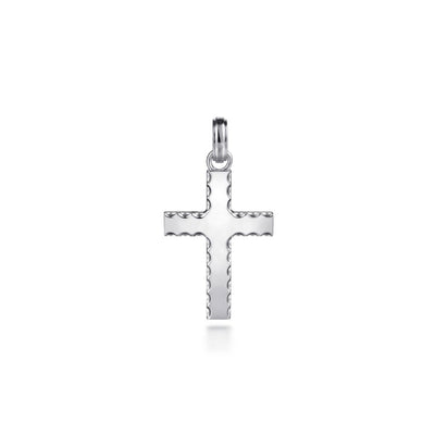 Beveled  Cross Pendant in Silver by Gabriel & Co.