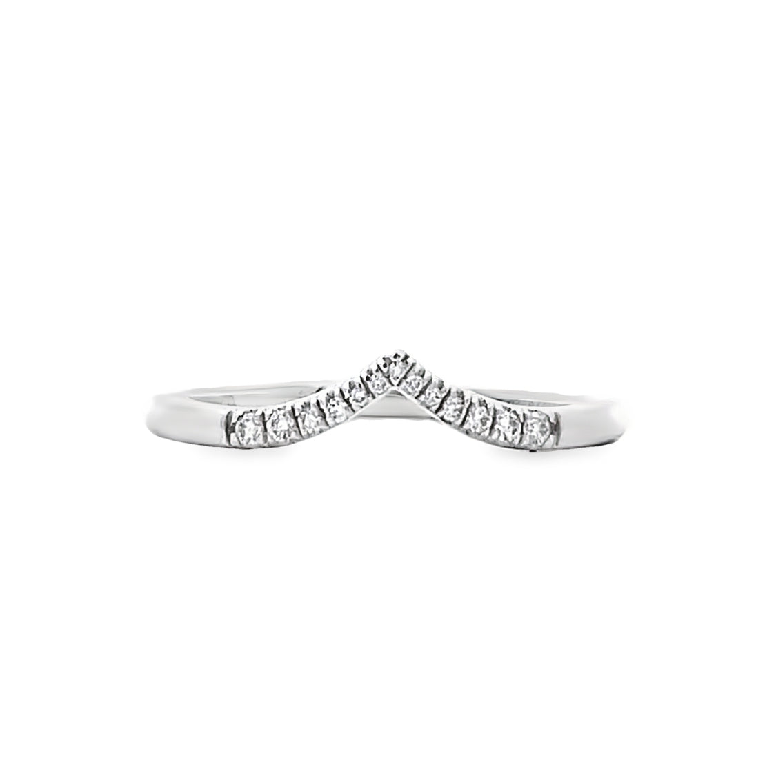 Curved Diamond Wedding/Anniversary Band in White Gold by Gabriel & Co.