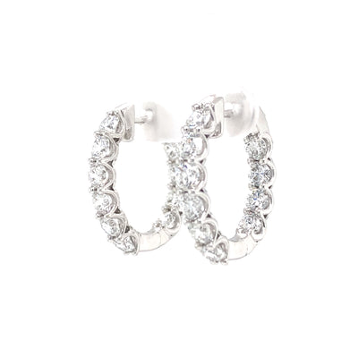 LAB_Created 4.0ctw Diamond Inside Outside Hoops in White Gold