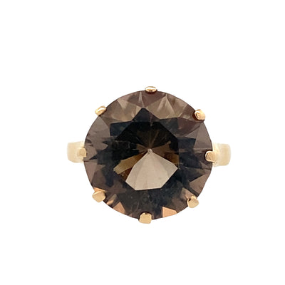 ESTATE Smoky Quartz Ring in Yellow Gold