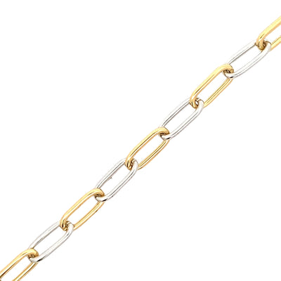 Link Bracelet in Two-Tone Sterling Silver with Gold Plating