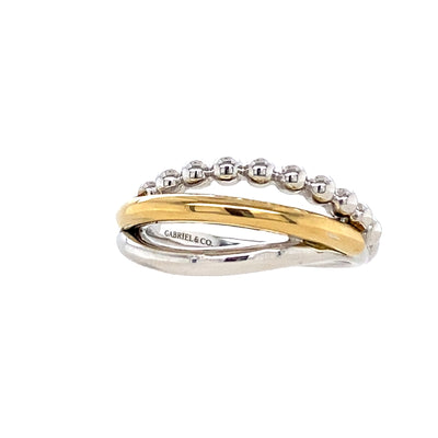 Bujukan Twist Ring in Two-Tone Gold by Gabriel & Co.