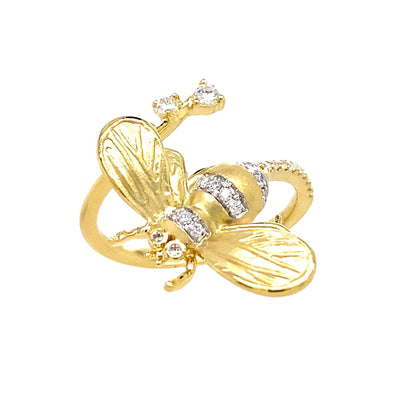 Whimsical Diamond Bee Wrap Ring in Yellow Gold by Simon G