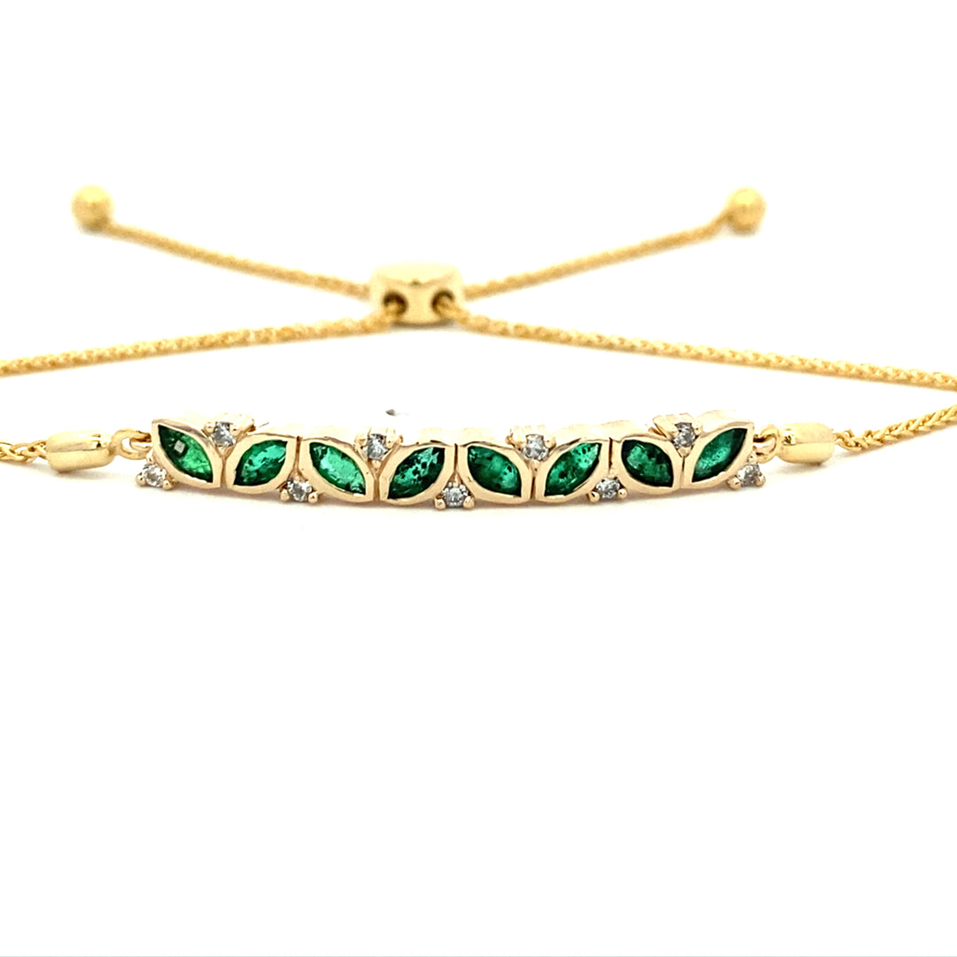 Beeghly & Co. 14 Karat Emerald Bar Gemstone Bracelets BCB-7