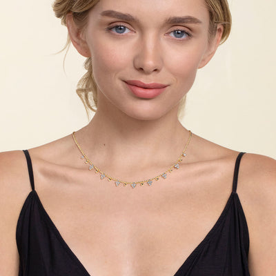 Diamond Droplet Necklace in Two-Tone Gold by Gabriel & Co.