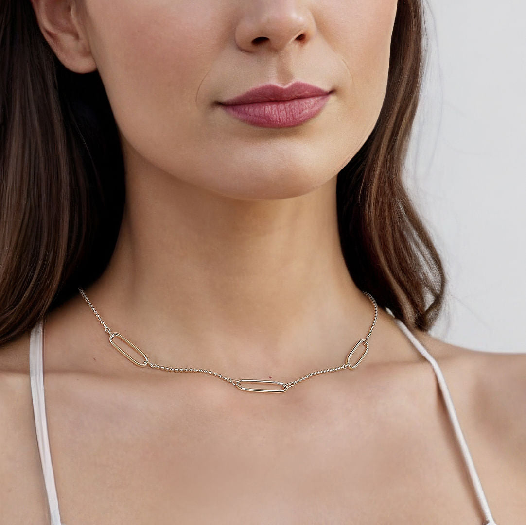 Bujukan Station Necklace in Yellow Gold by Gabriel & Co.