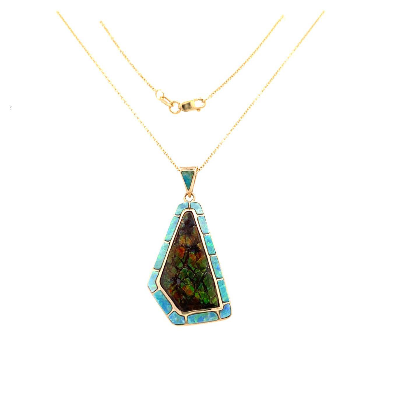 ESTATE David Freeland Jr. Opal/Boulder Opal Pendant in Yellow Gold