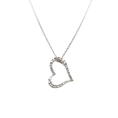 Diamond Open Heart Pendant in White Gold by Allison Kaufman