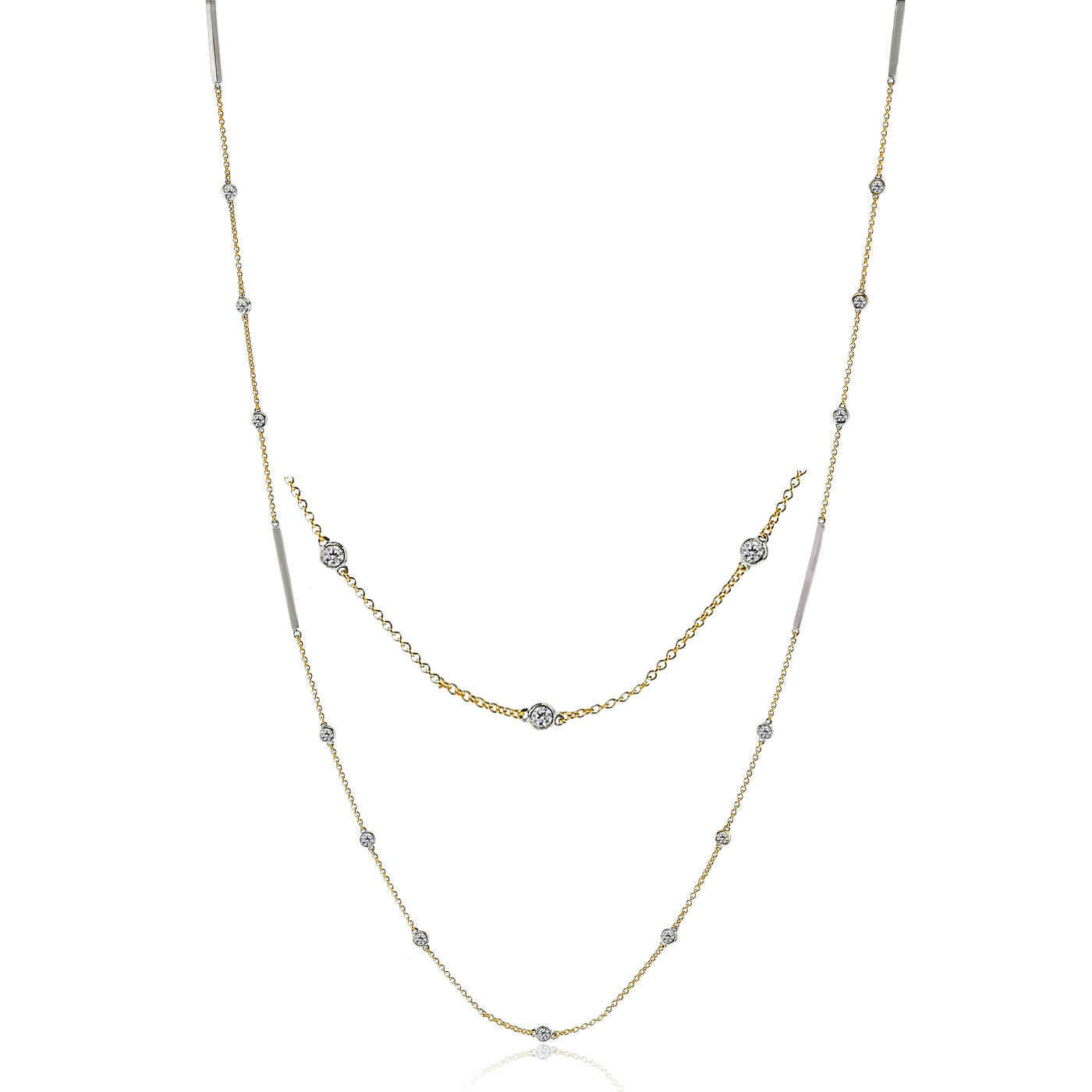 Simon G Jewelry 18 Karat Station Diamond Necklaces LP4770