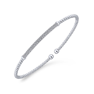 Two Row Diamond Bar Bracelet in White Gold by Gabriel & Co.