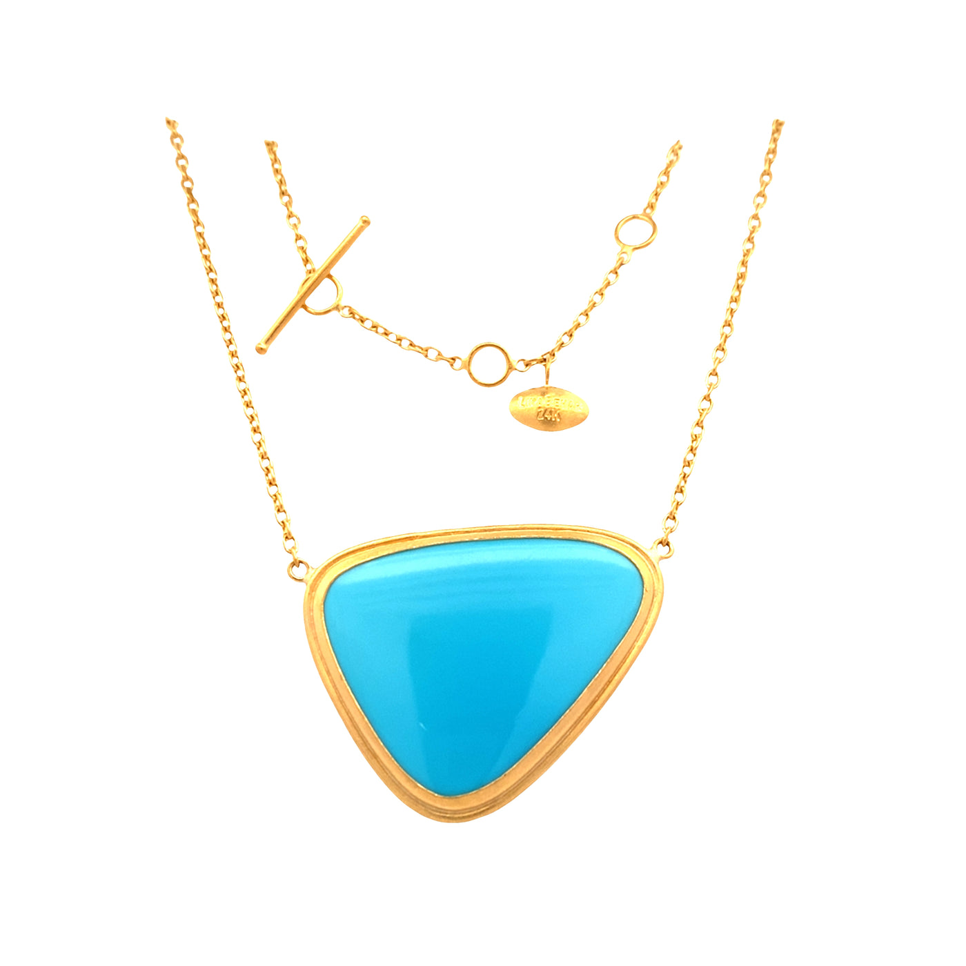 ESTATE Lika Behar Turquoise Necklace in Yellow Gold