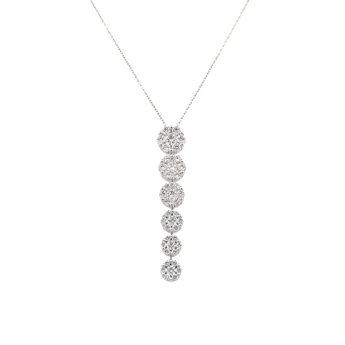 Diamond Cluster Drop Pendant in White Gold by Simon G. Jewelry