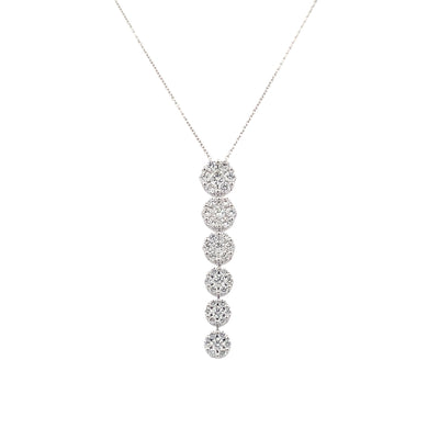 Diamond Cluster Drop Pendant in White Gold by Simon G. Jewelry