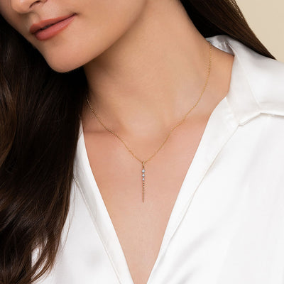 14K Yellow Gold Diamond Bujukan Drop Pendant 0.15CTW by Gabriel & Co.