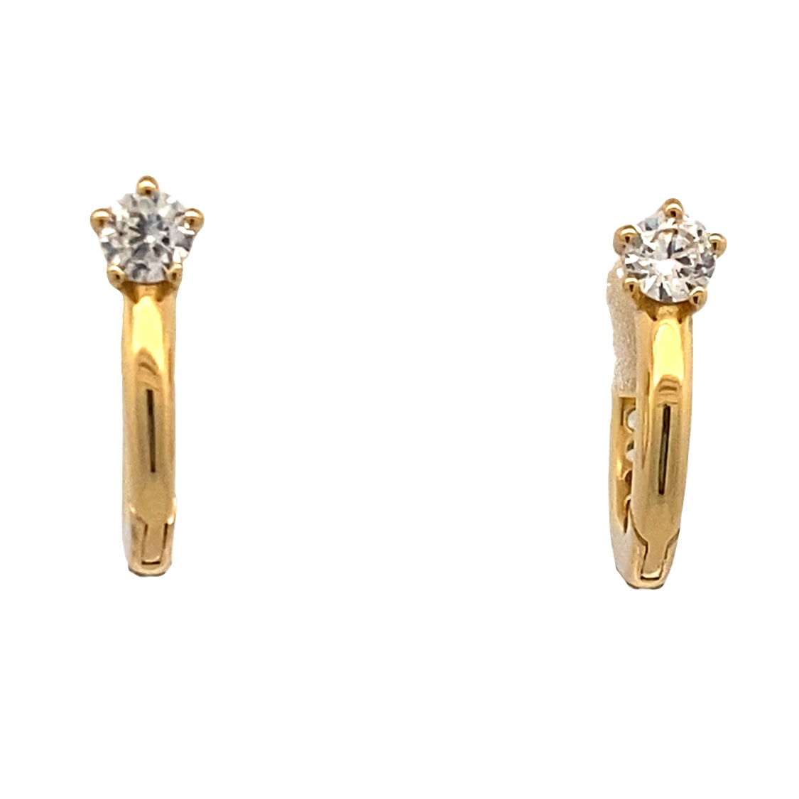 CZ Pave Huggies in Silver with Yellow Gold Plating by Ania Haie