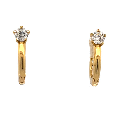 CZ Pave Huggies in Silver with Yellow Gold Plating by Ania Haie