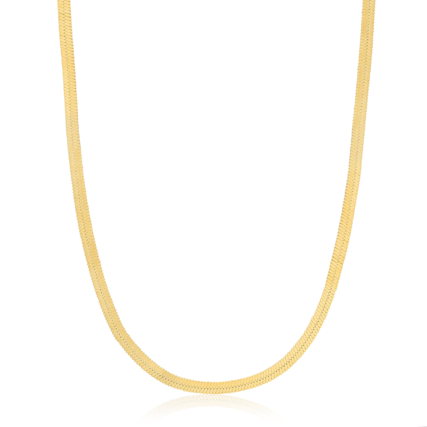 Flat Snake Chain in Yellow Gold by Ania Haie