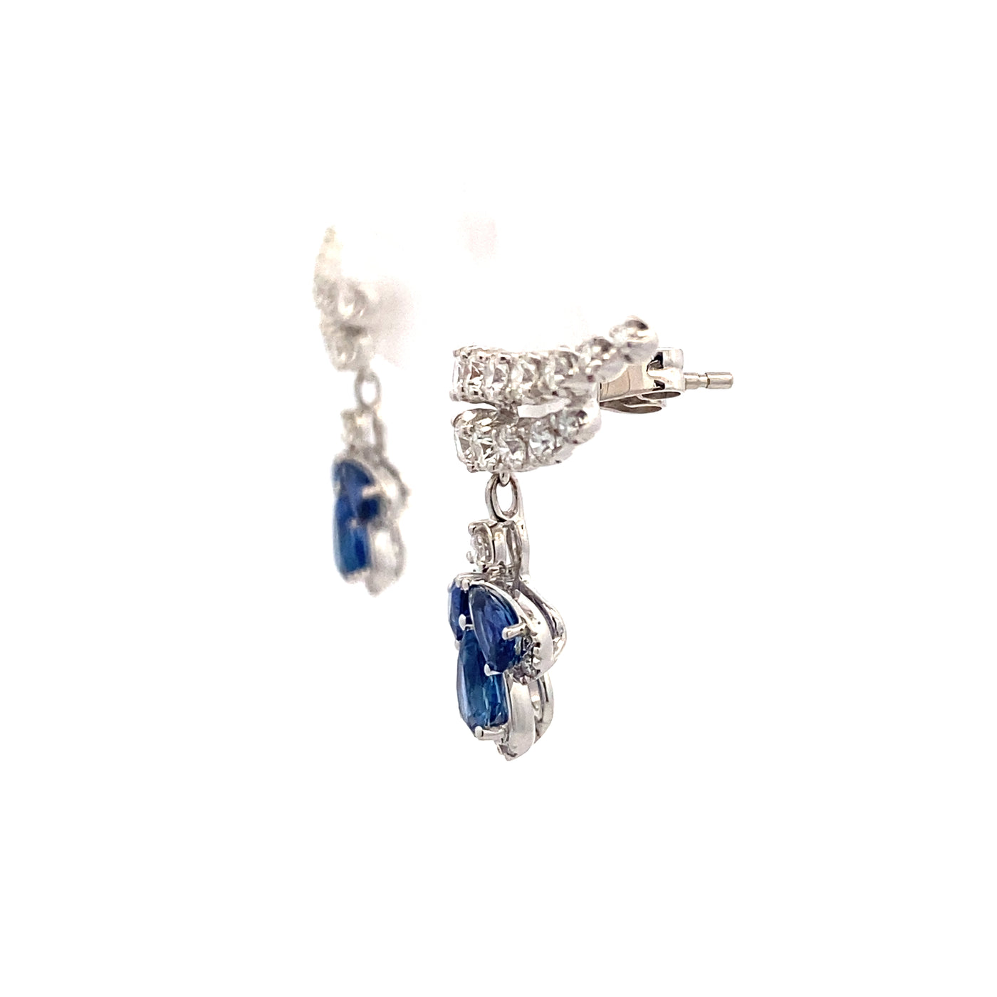 Sapphire and Diamond Earrings in White Gold by Simon G