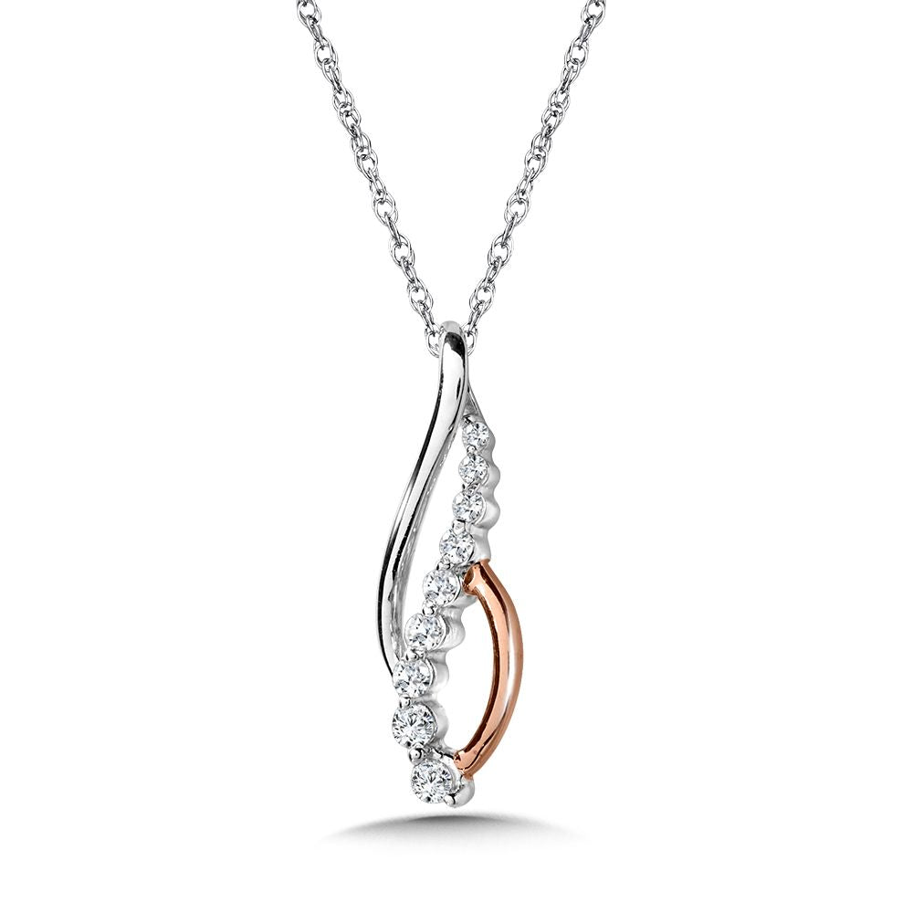 Graduating Diamond Pendant in Two-Tone Gold