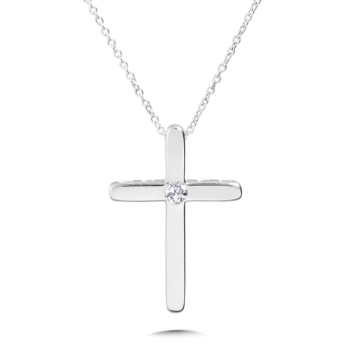 Sterling Silver Religious Diamond Pendants PSD16-W