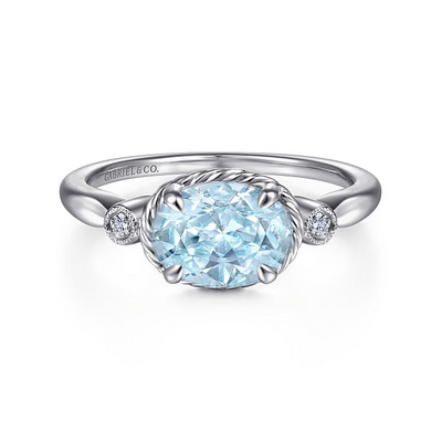 Gabriel & Co. 14 Karat White Gold Aquamarine Ring LR51435W45AQ