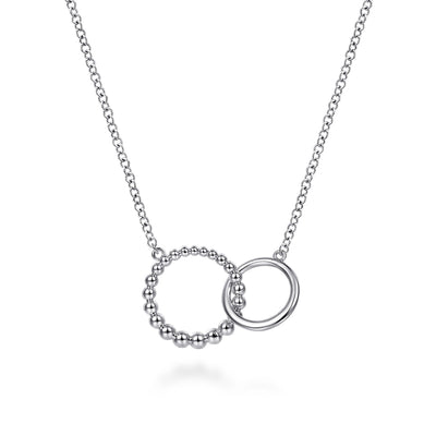 Double Circle Necklace in Silver by Gabriel & Co.