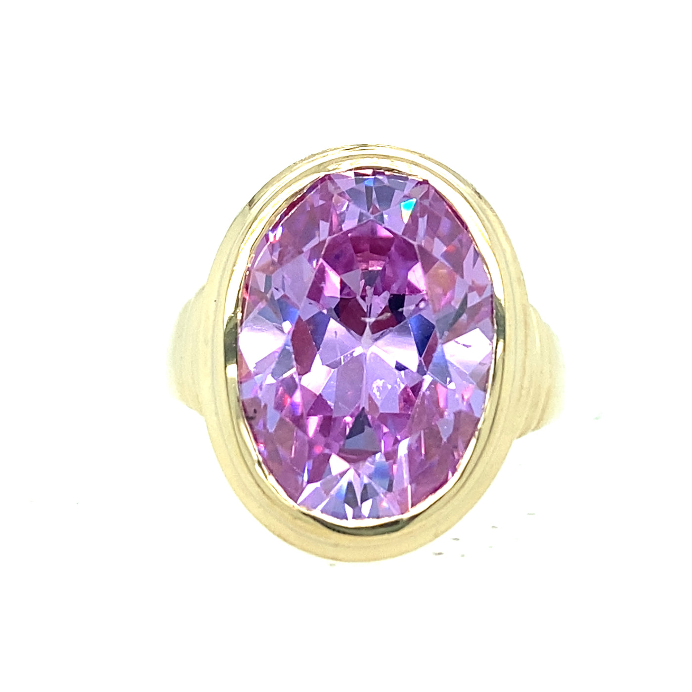 ESTATE Purple CZ Ring in Yellow Gold