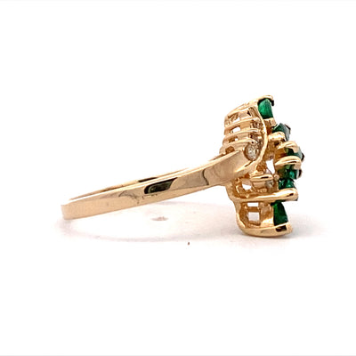 Estate Emerald & Diamond Cocktail Style Ring
