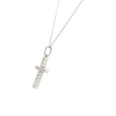 Diamond Cross Pendant in White Gold by Simono G. Jewelry