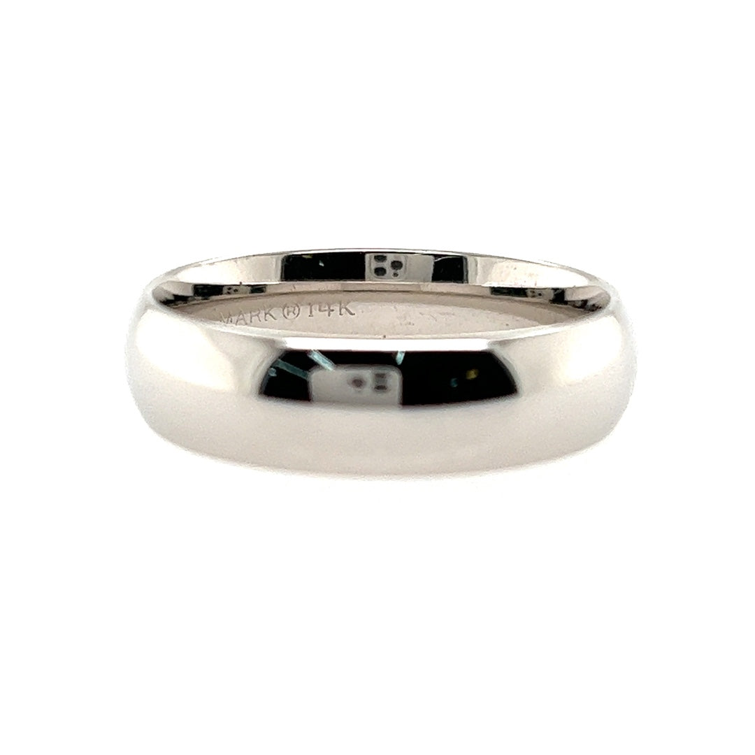 6mm Comfort Fit Wedding Band in White Gold by Benchmark