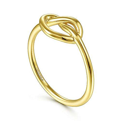Twisted Heart Pretzel Ring in Yellow Gold by Gabriel & Co.