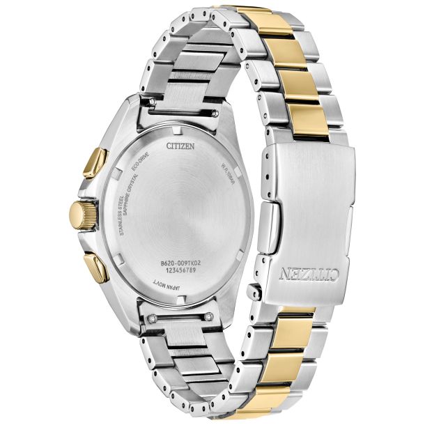 Men's Chronograph Watch in Two-Tone Silver and Gold Plating Stainless Steel by Citizen
