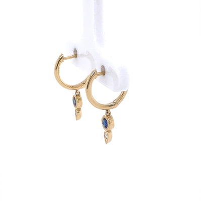 14 Karat Sapphire and Diamond Huggie Earrings TEA7340NS