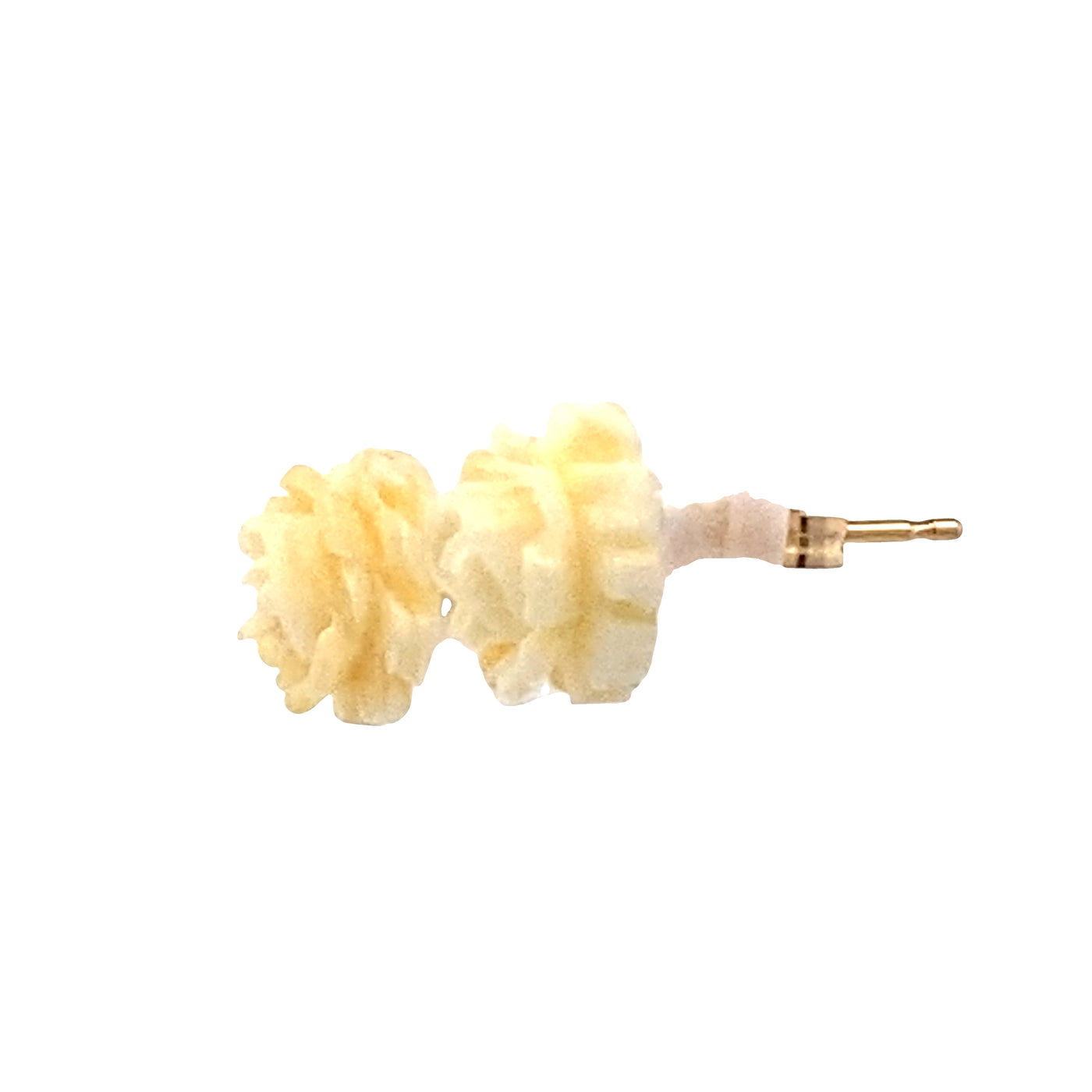 ESTATE Ivory Rose Studs in Yellow Gold