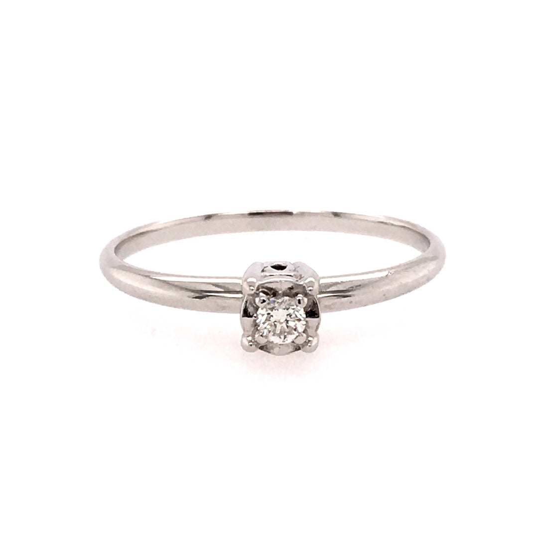 Diamond Illusion Promise Ring in White Gold by B&C