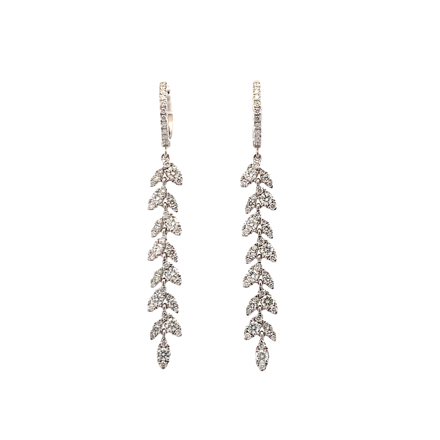 Diamond Drop Earrings in White Gold by Simon G