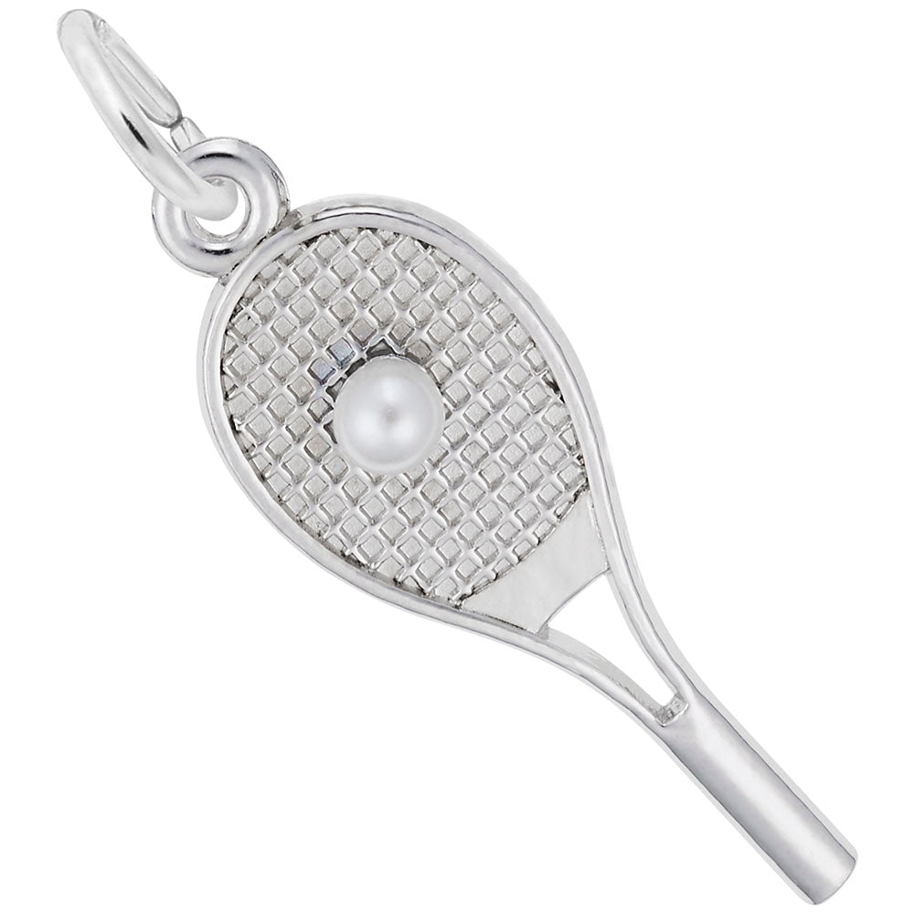 Rembrandt Q. C Sterling Silver Tennis Racquet with Pearl Ball Charm. 3947