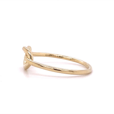Twisted Heart Pretzel Ring in Yellow Gold by Gabriel & Co.