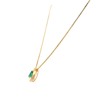 ESTATE Emerald Drop Pendant in Yellow Gold