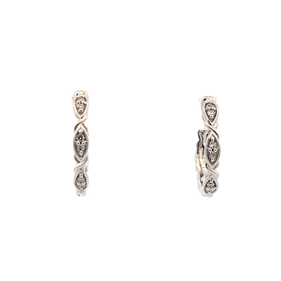 Marquis Diamond Huggies in White Gold