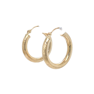 ESTATE Fancy Hoop Earrings in Yellow Gold