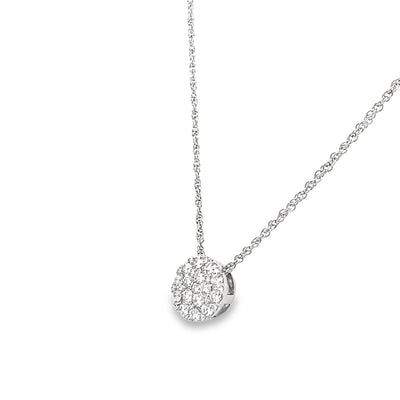 Diamond Cluster Pendant in Yellow Gold by Allison Kaufman Co.