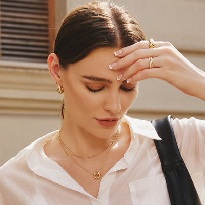 Dome Hoop Earrings in Yellow Gold by Ania Haie