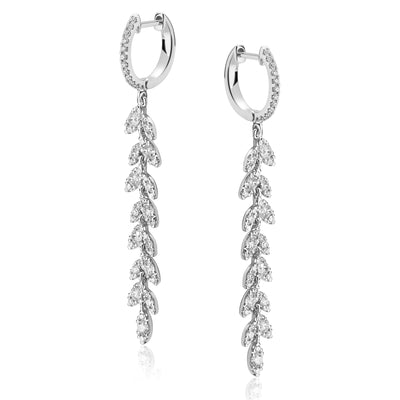 Diamond Drop Earrings in White Gold by Simon G