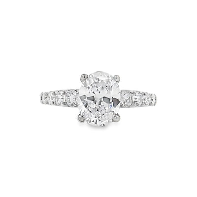 Simon G Jewelry 18 Karat Side Stones Diamond Engagement Ring LR3275