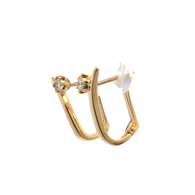 ESTATE Onyx Inlay Studs in Yellow Gold